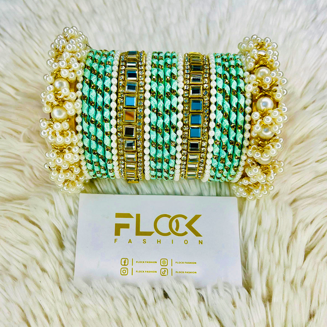 Pearl Ribbon Kundan Set