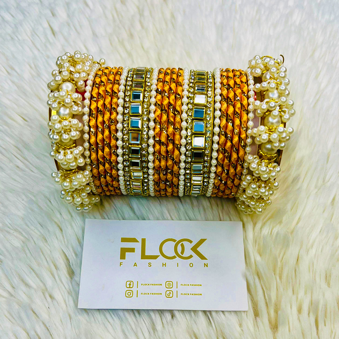 Pearl Ribbon Kundan Set