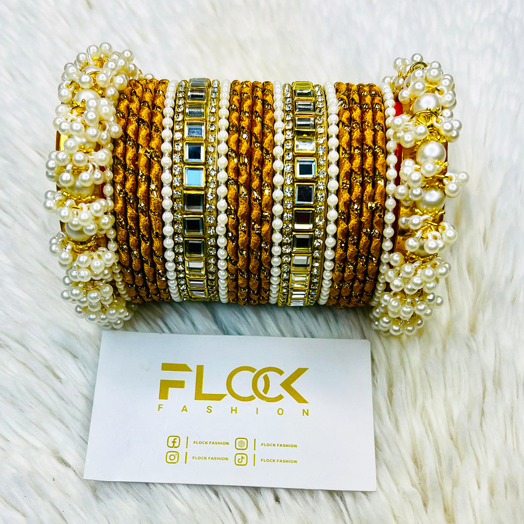 Pearl Ribbon Kundan Set