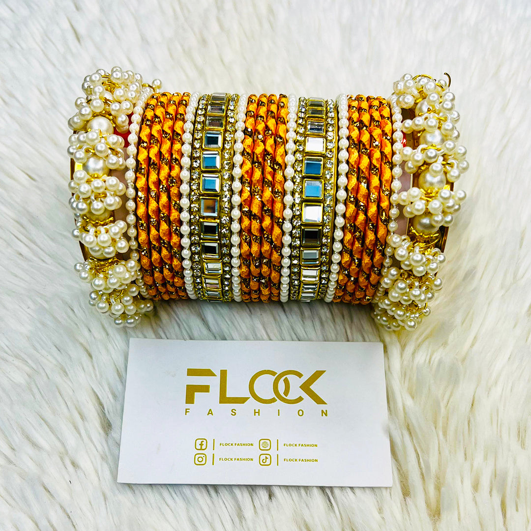 Pearl Ribbon Kundan Set