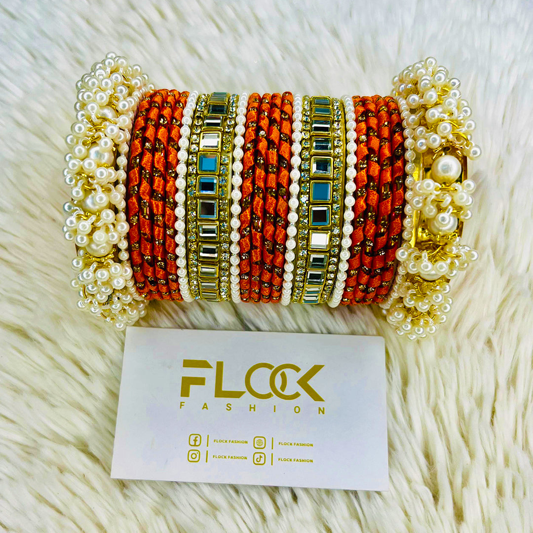 Pearl Ribbon Kundan Set