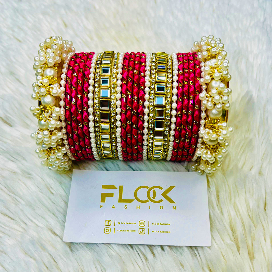 Pearl Ribbon Kundan Set