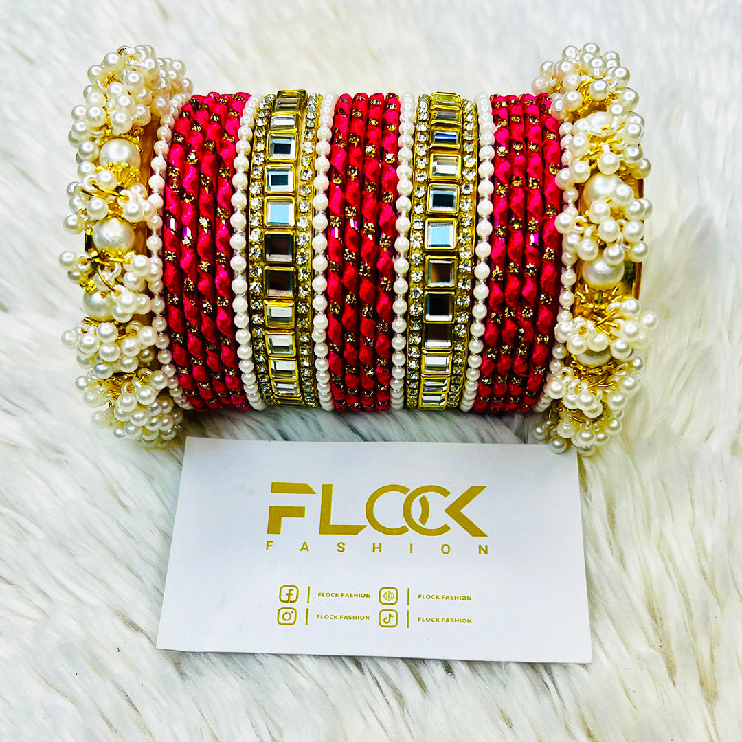 Pearl Ribbon Kundan Set