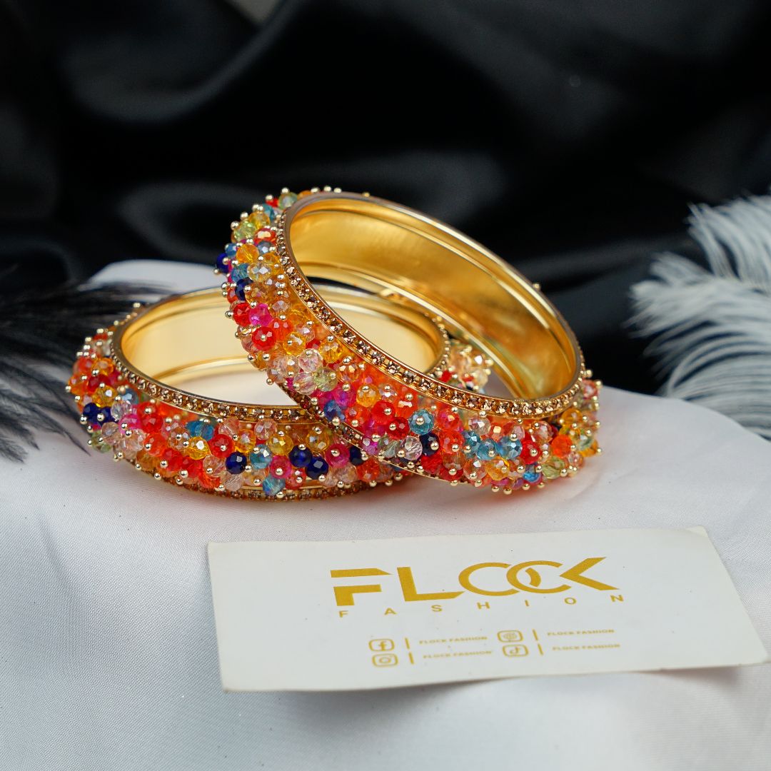 Crystal Gajra Fancy Stones Kara Bangles