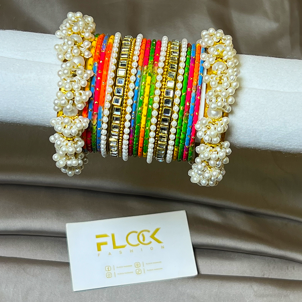 Dotted Double Karra Gajra Bangles Set