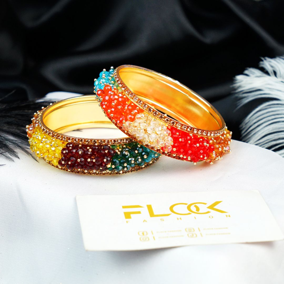 Crystal Gajra Fancy Stones Kara Bangles