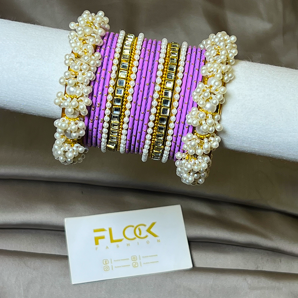 Dotted Double Karra Gajra Bangles Set